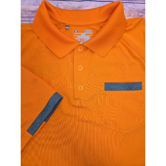 Under Armour Mens Loose Fit HeatGear Orange Polo XL - Picture 4 of 9